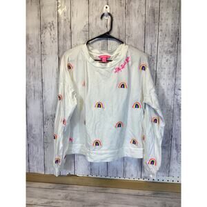 Lilly Pulitzer Sheridan Rainbow Sweatshirt 100% Cotton Size M